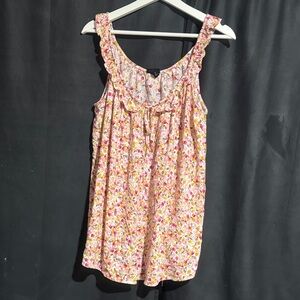 Floral Ruffle Tank Top